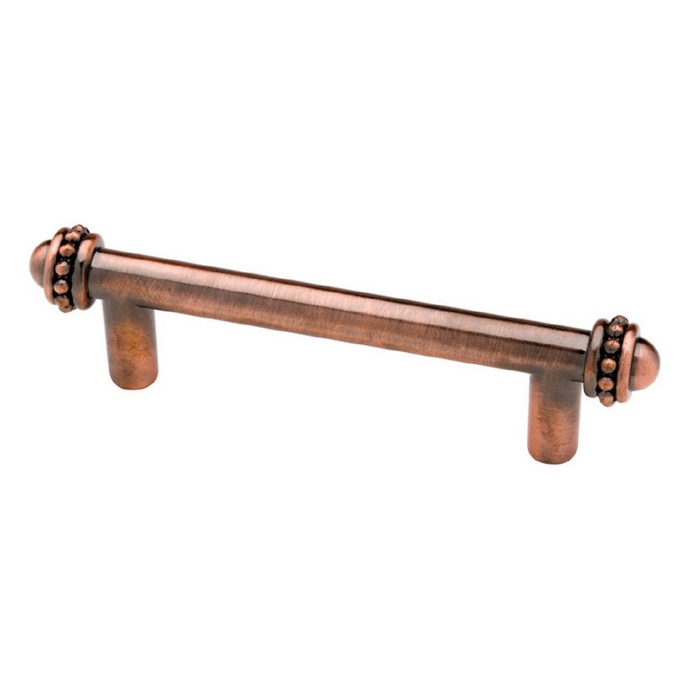 3" Beaded Pull Satin Red Copper Antique