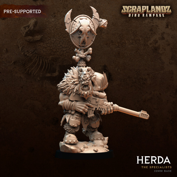 Herda | Dark Gods | Orc Unique Proxy Wargaming 3D Print Miniature