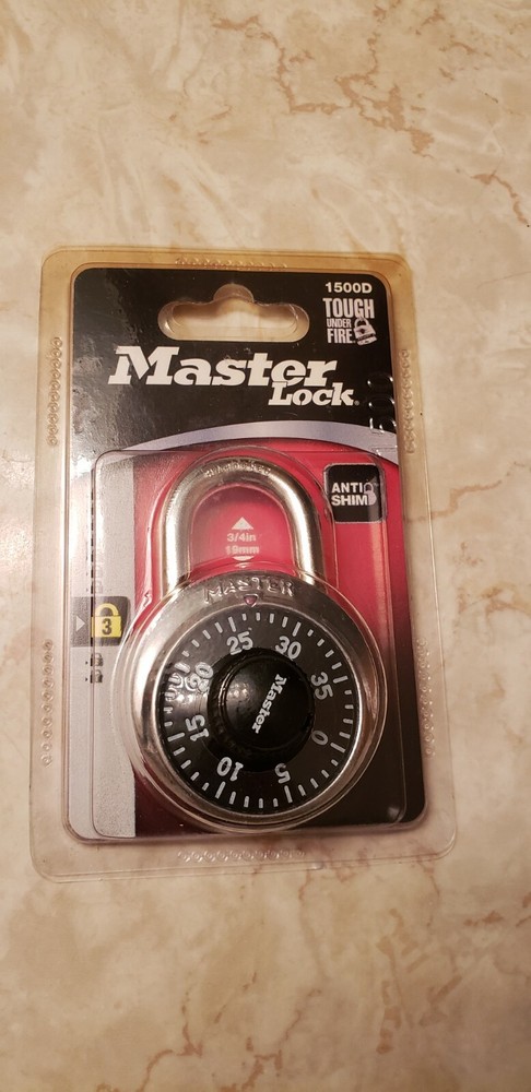 Master Lock Combination Padlock, 1500D, New, 3/4 In. ( 19mm)