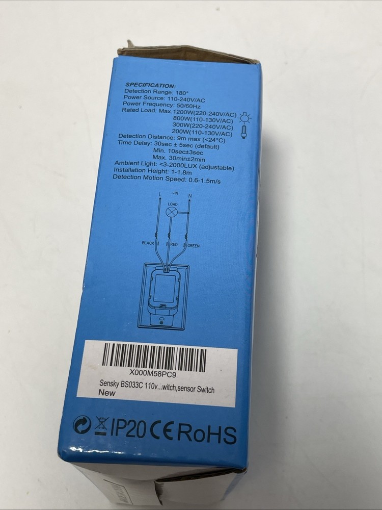 New Sensky Motion Sensor Switch Ambient Light Ambient Adjustable Time Delay