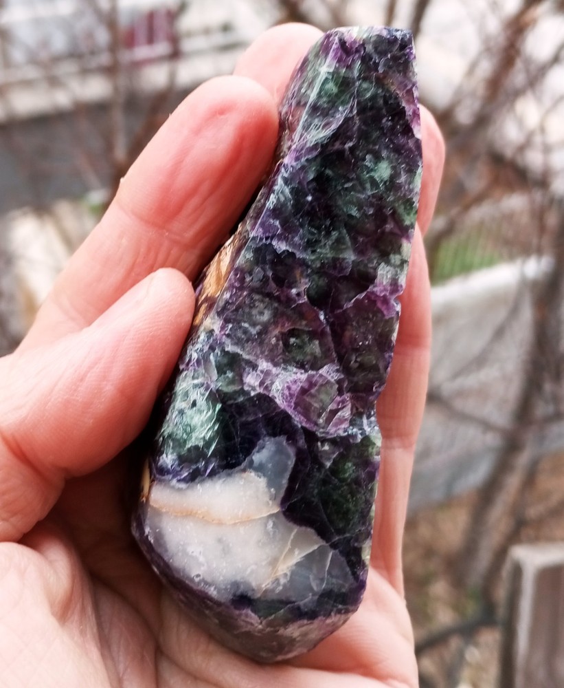 Mirror Polished Rainbow Fluorite Uv Reactive