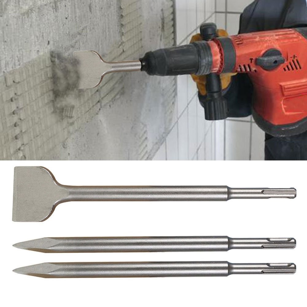 6 Piece Concrete Rotary Hammer Drilling Kit Including Point Chisel and Chisel