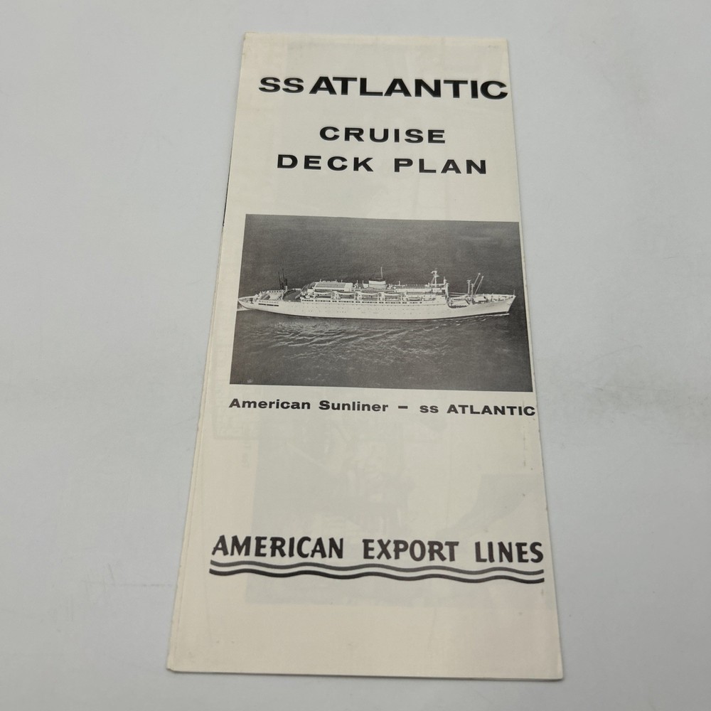 ATLANTIC (American Export) 1963 Cruise Deck Plan EX Condition