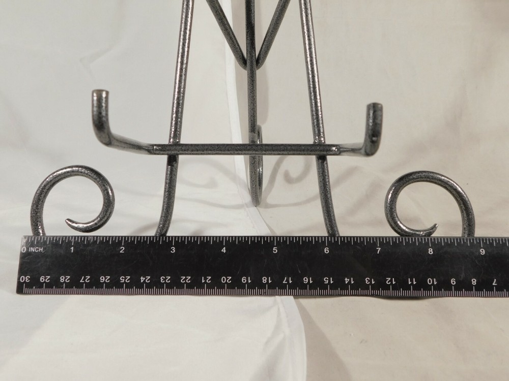 Easel Display Stand XL Large Size Scroll Design Dark Silver Folding