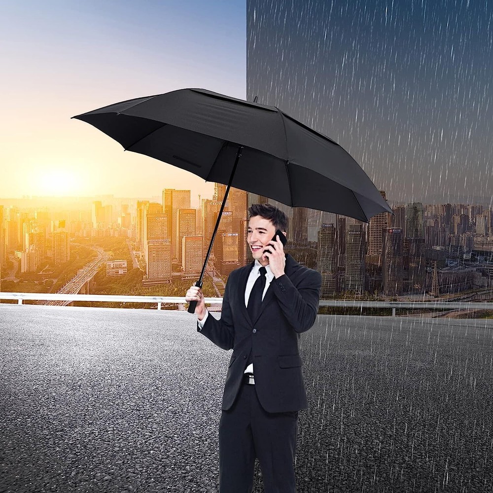 72 Inch Huge Large Oversize Golf Umbrella Automatic Open Double Canopy Windproof