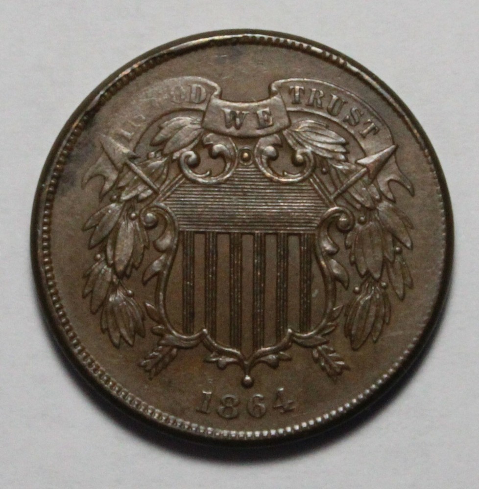 1864 2 Cent Piece LW450
