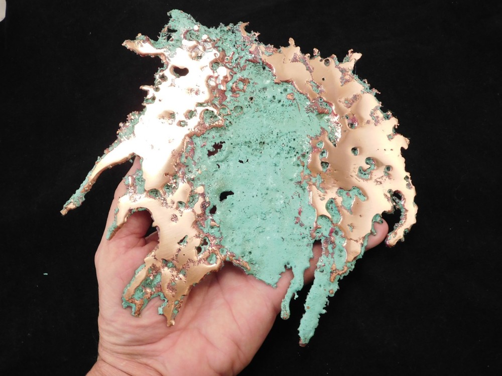 Big! Bright Solid COPPER SPLASH Art Sculpture 267gr