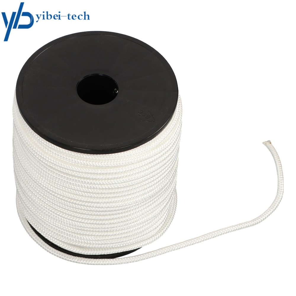 1/4 Inch Nylon Polyester Cord 250 Foot Spool Solid Braid Industrial Grade White