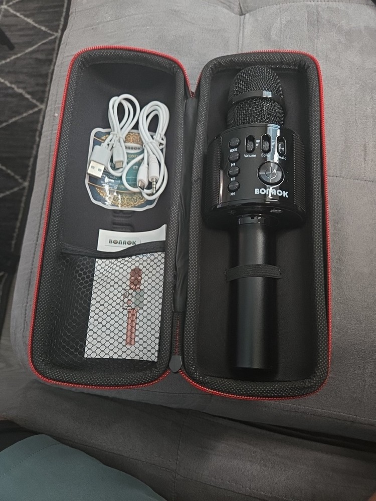 BONAOK Portable Bluetooth Karaoke Microphone /Wireless Speaker..Black