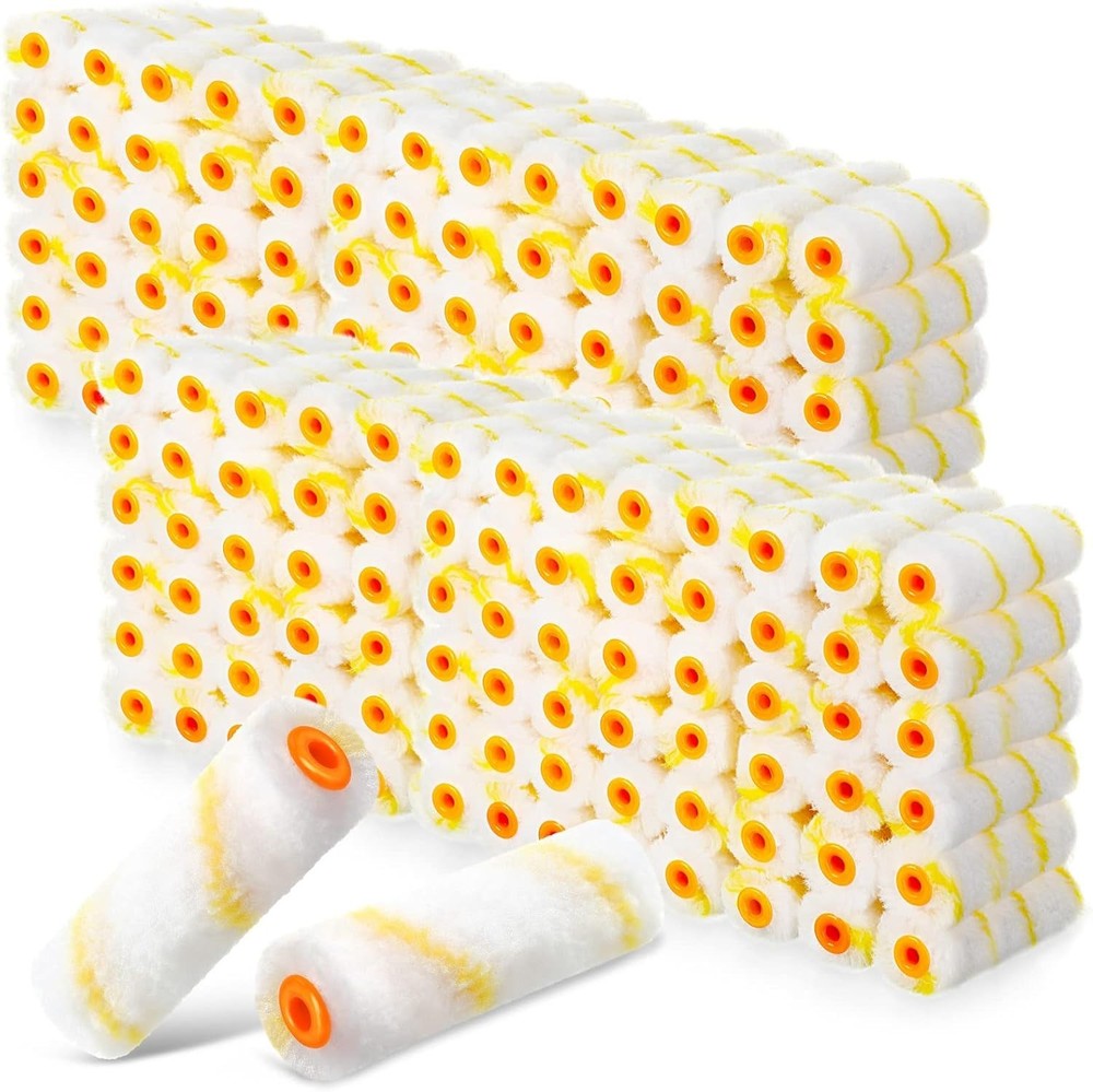 4 Inch Paint Roller Covers, 500 Pcs Bulk Microfiber for Home Renovation Needs