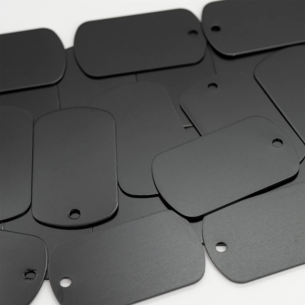 Aluminum Blank Tags Stamping Blanks 25 Pack Black