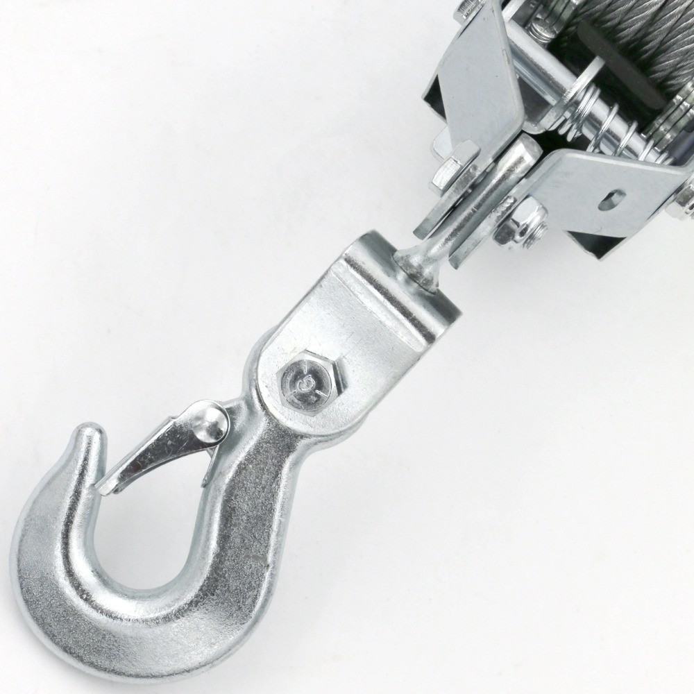 2 Ton Steel Gear Power Puller Hand Winch Cable 4000 lbs Load Capacity