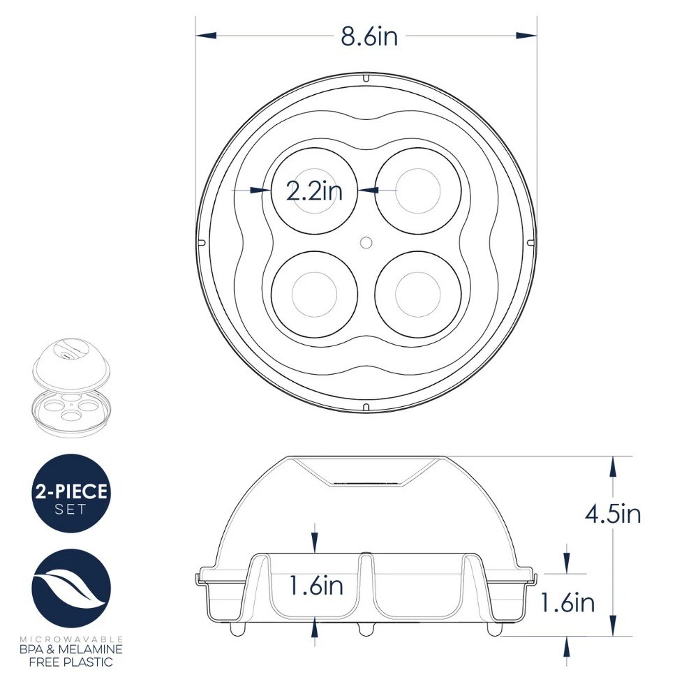 Silicone Egg Bites with Lid Non-Stick Breakfast Maker for