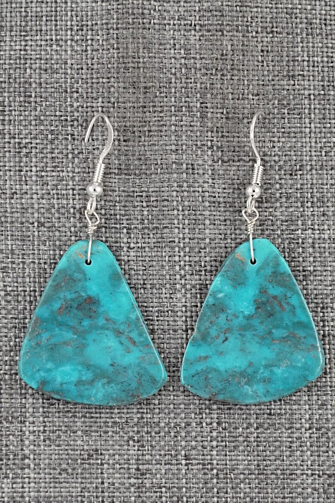 Turquoise & Sterling Silver Earrings - Louise Pete
