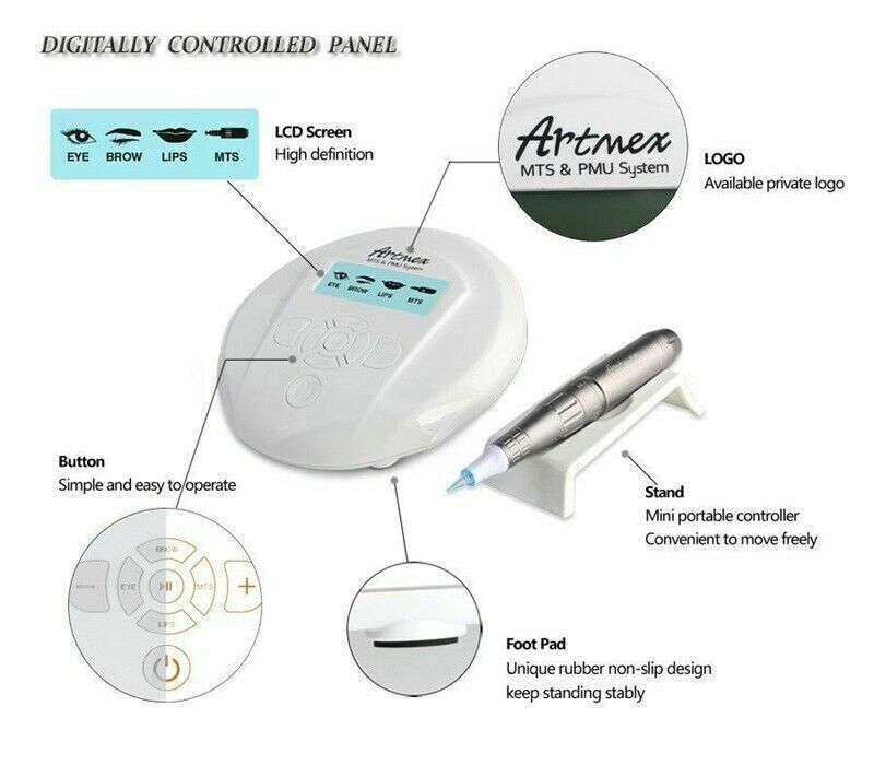 Artmex V6 Tattoo Machine Permanent Makeup Eyebrows Lip Micropigmentation MTS PMU