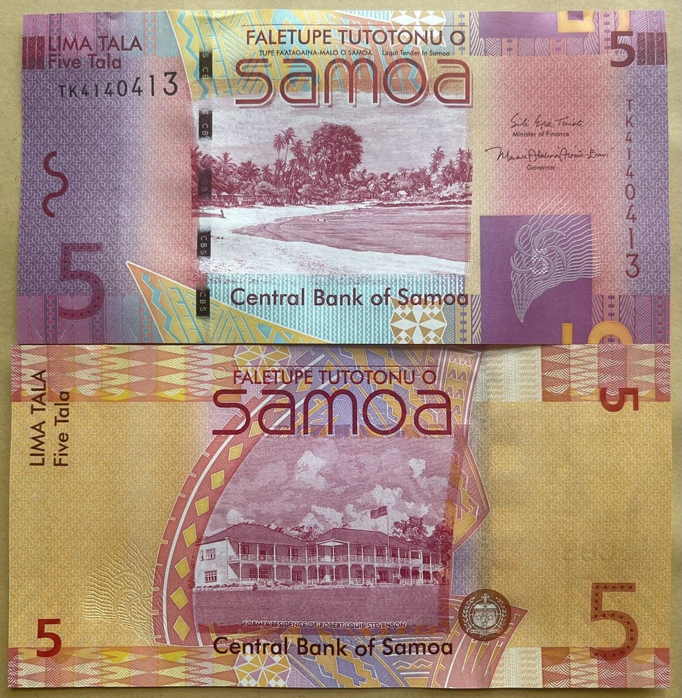 Samoa 5 Tala 2017 year P-38c UNC