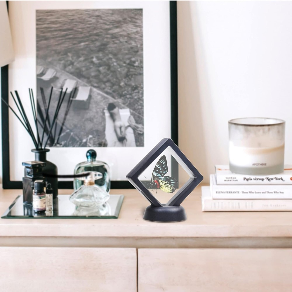 5x Transparent 3D Floating Frame Display Stands Holder Frames 5 Different Sizes