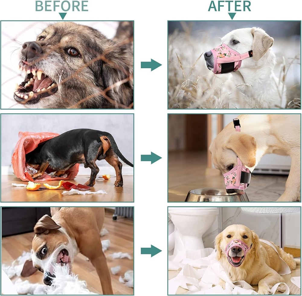 Dog Muzzle,Soft Nylon Muzzle Anti Biting Barking Chewing,Air Mesh Breathable New