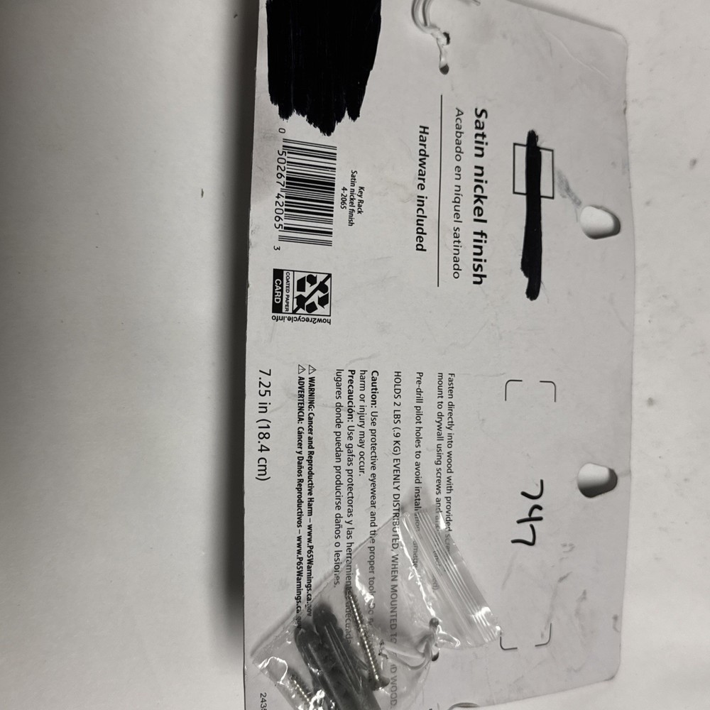 Mainstays Satin Nickel 5 Hook Decorative Scroll Wall Mounted Key Rack