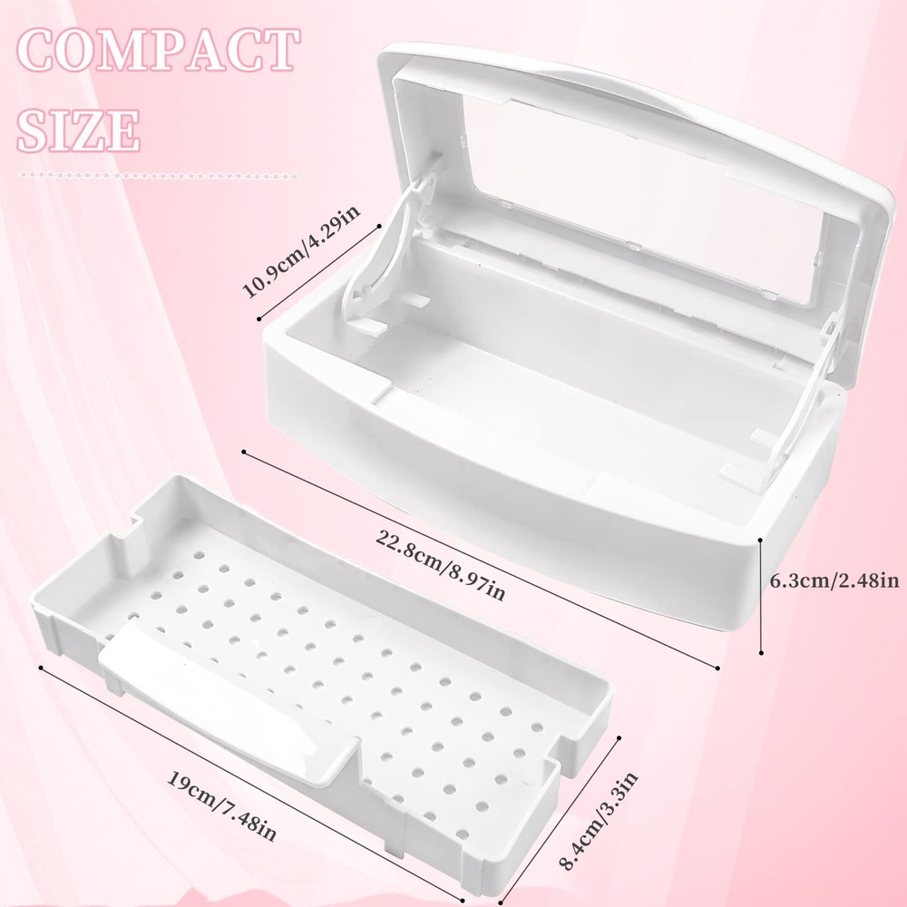 Nail Tool Sterilizer Box, Plastic Sterilizing Tray, Plastic Clean Sterilizing...