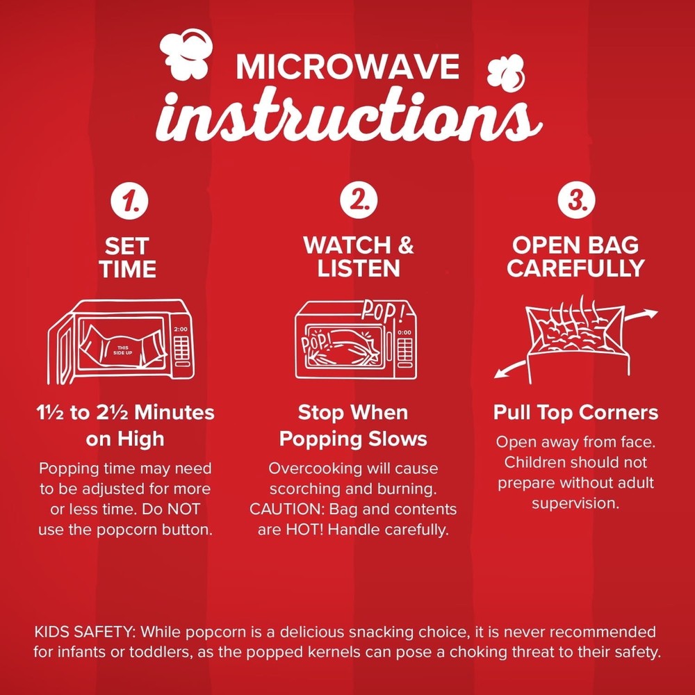 Microwave Popcorn Value Size, White Corn, 3.28 oz., 12-Count