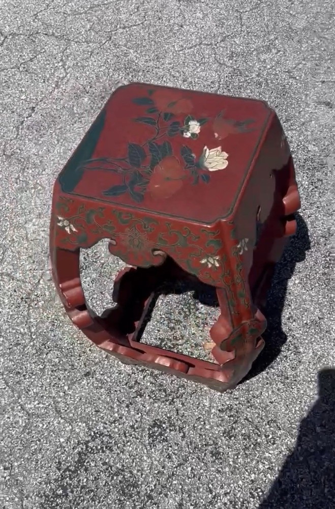 Vintage JinLong Stool/Side Table Mid Century Modern