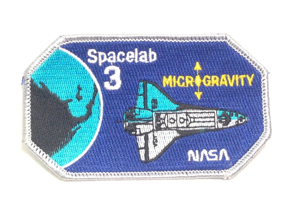 VINTAGE 1985 NASA Patch SPACELAB 3 MICROGRAVITY SPACE SHUTTLE CHALLENGER 4"