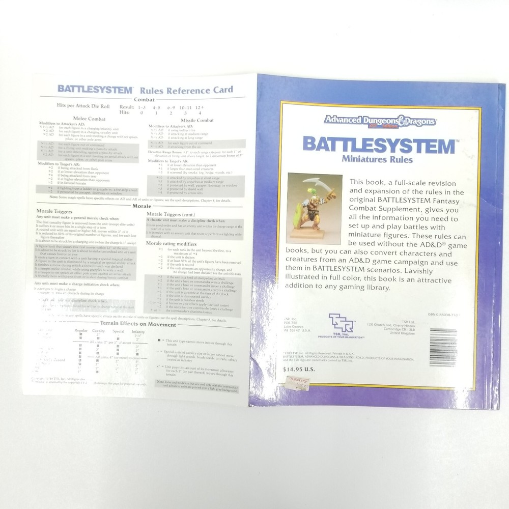 Advanced Dungeons & Dragons 2nd Edition - Battlesystem Miniatures Rules 9266 VG