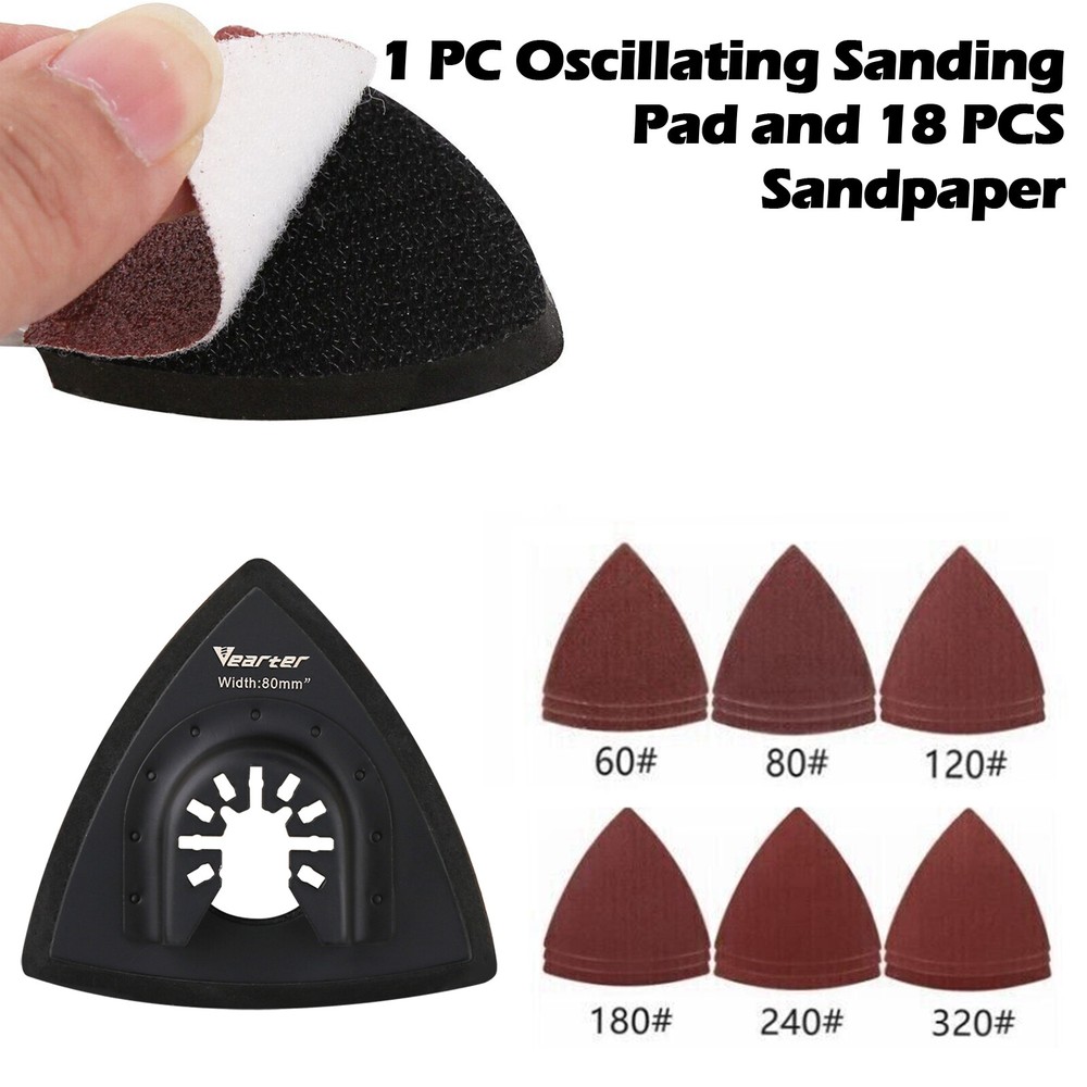 Oscillating Power Multi Tool 18 pcs Sanding Paper with Triangular Sanding Pad