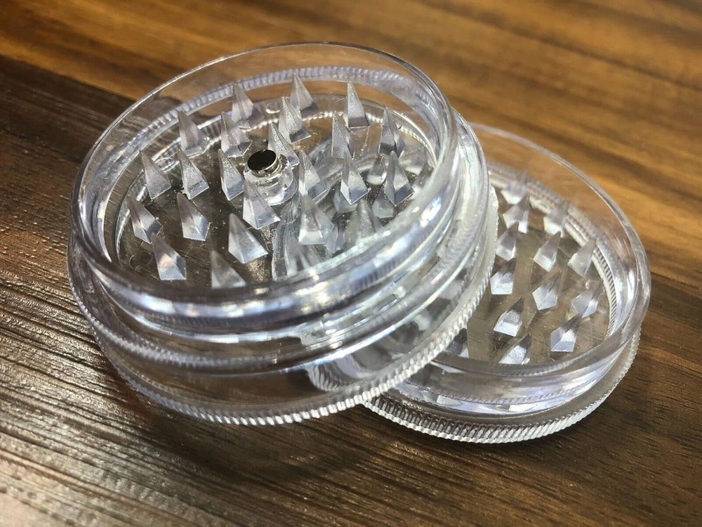 Modern 2-Piece Spice Grinder Set - Clear Acrylic with Magnetic Functionality
