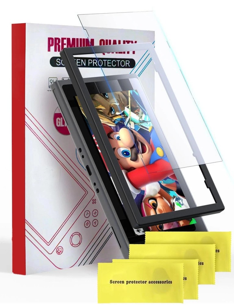 4-Pack Tempered Glass Screen Protector for Nintendo Switch OLED 7" HD Clear