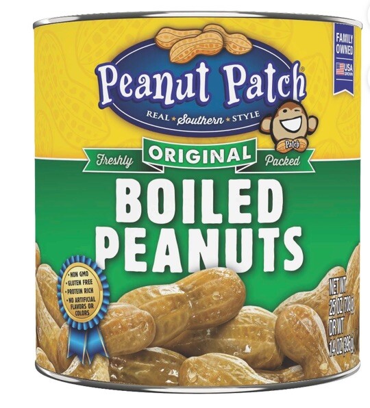 2 Cans Peanut Patch Original Canned Boiled Peanuts 27 oz, Can
