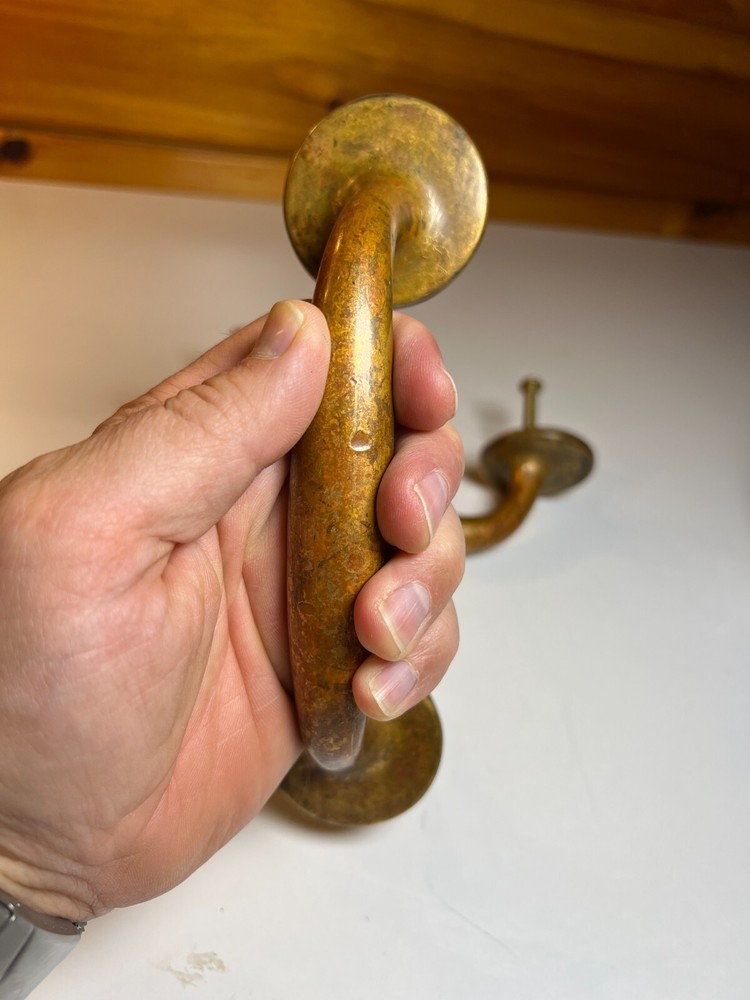 Large Heavy Duty Antique Brass Bronze Dummy Door Pull Pulls Handle Handles Set