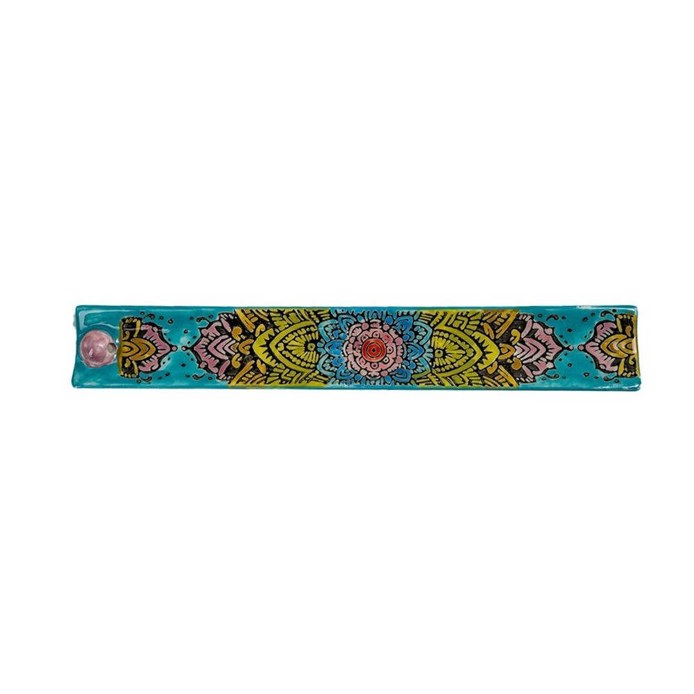 PT Pacific Giftware Colorful Blue Mandala Ceramic Incense Burner Holder