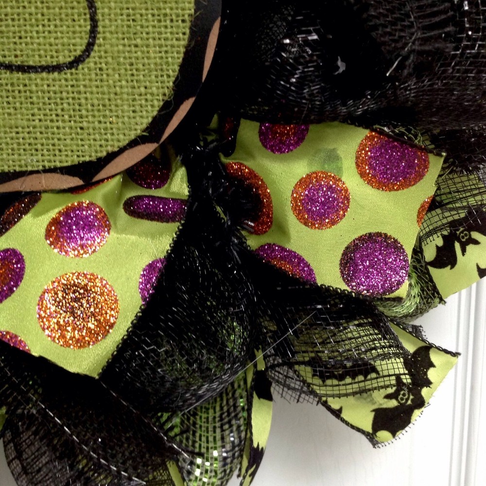 Smiling Frankenstein Halloween Deco Mesh Wreath