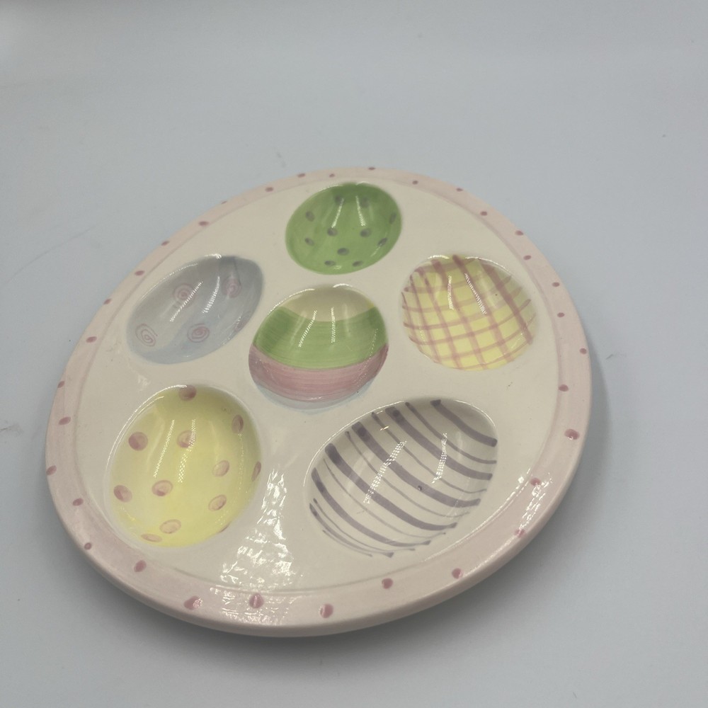 Easter Devil Egg holder Ceramic 9” By 7” Lot N