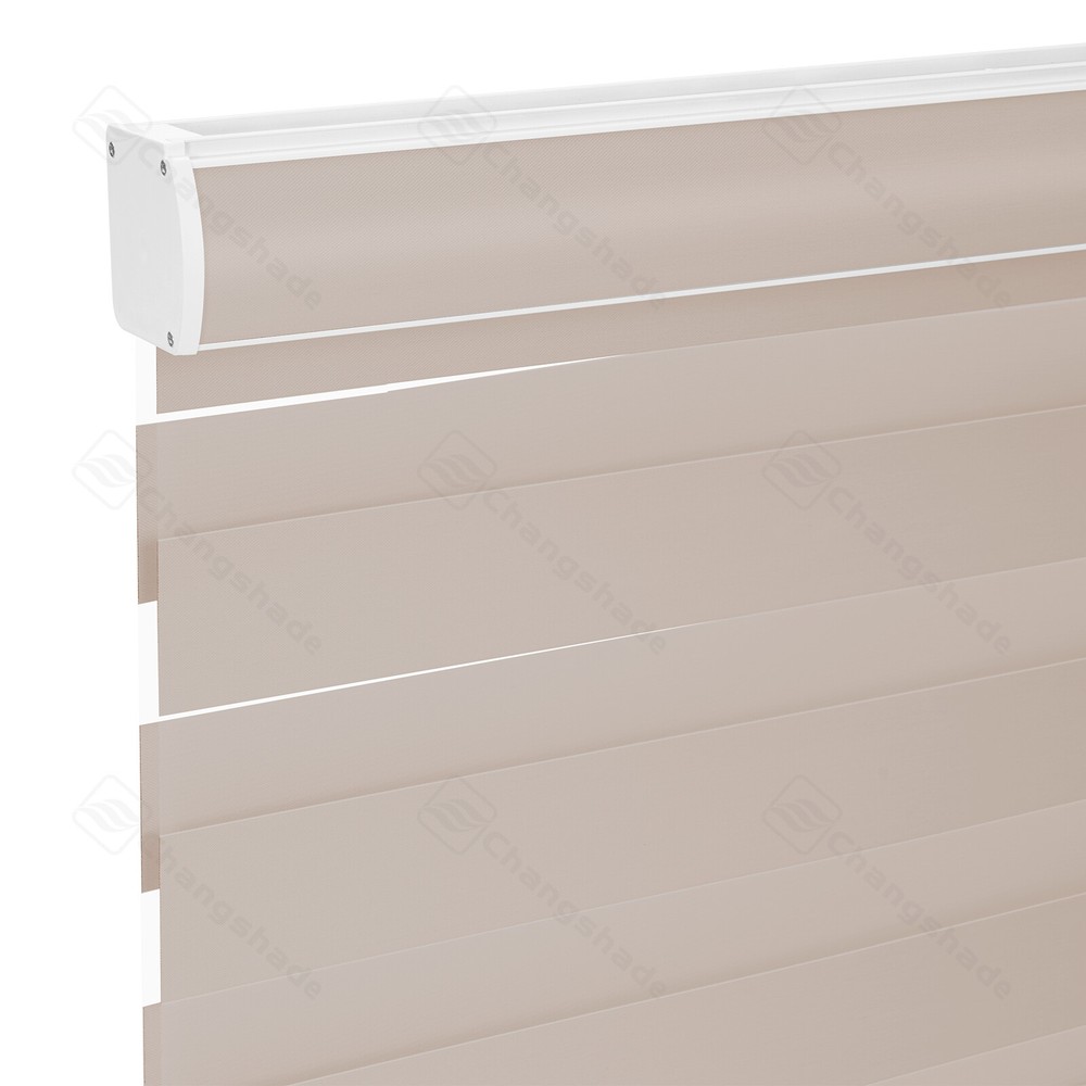 Cordless Customized Size 85% Blackout Zebra Shades Dual Layer Roller Blinds