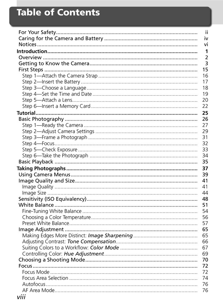 Nikon D2H — User Guide Manual Documentation Instructions — 263 Pages — USA Made