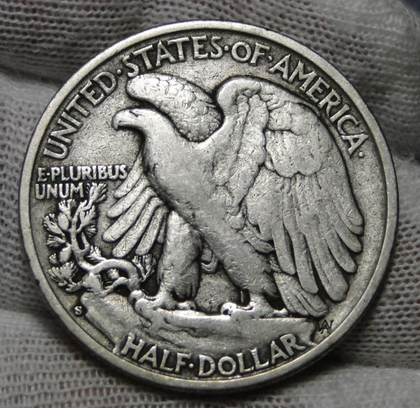 1928-S walking liberty half dollar