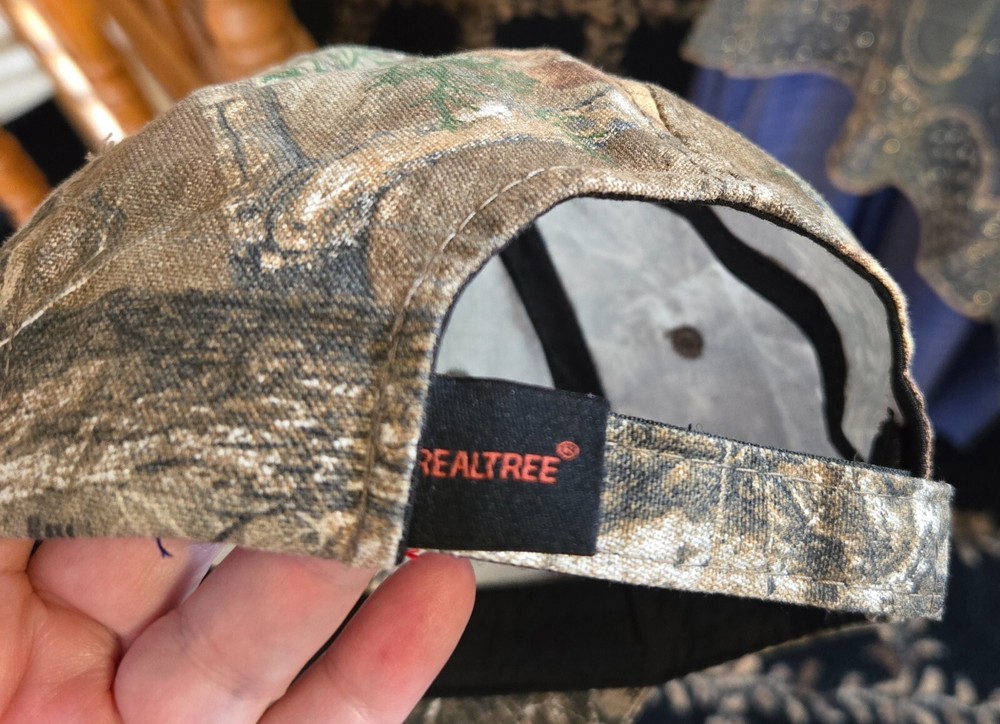 Realtree Edge Camouflage Cap Hat Hook & Loop Back Strap Embroidered Ad Logos NWT