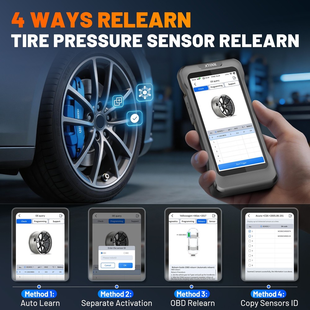 XTOOL TP580 TPMS TS100 Programming Tool All System Diagnostic Scanner 22+Service