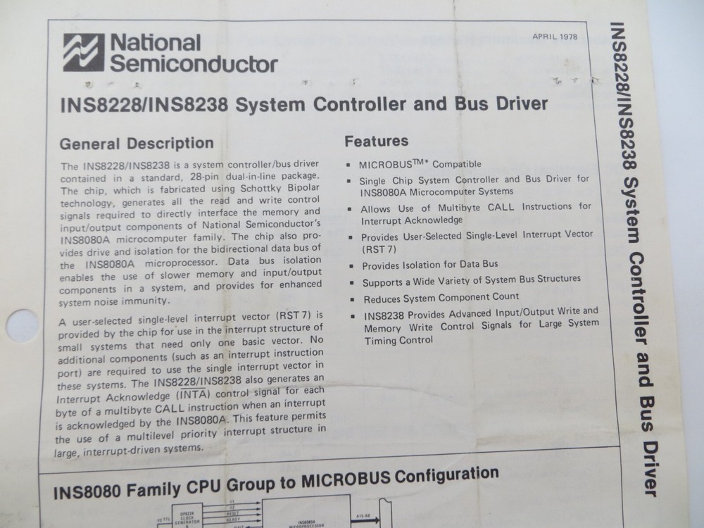1978 National Semiconductor INS8228/IN8238 System Controller & Bus Driver