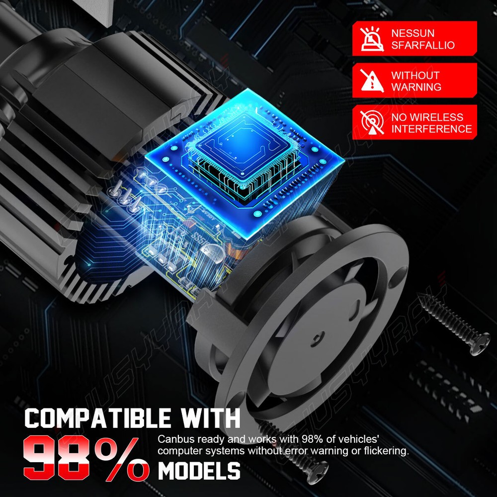 for 2016-2020 Honda Civic 6000K LED Headlight High&Low Beam Fog Light Bulbs Kit