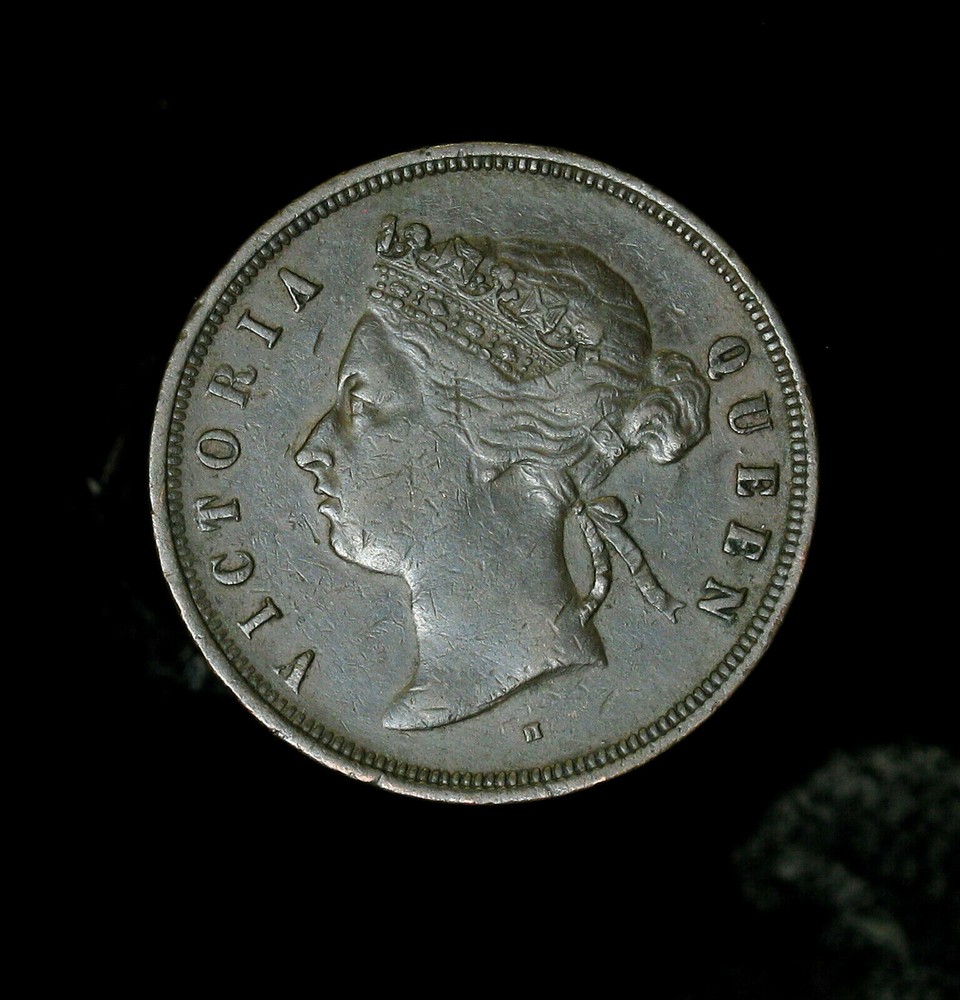 1872-H Straits Settlements Cent KM# 9 XF
