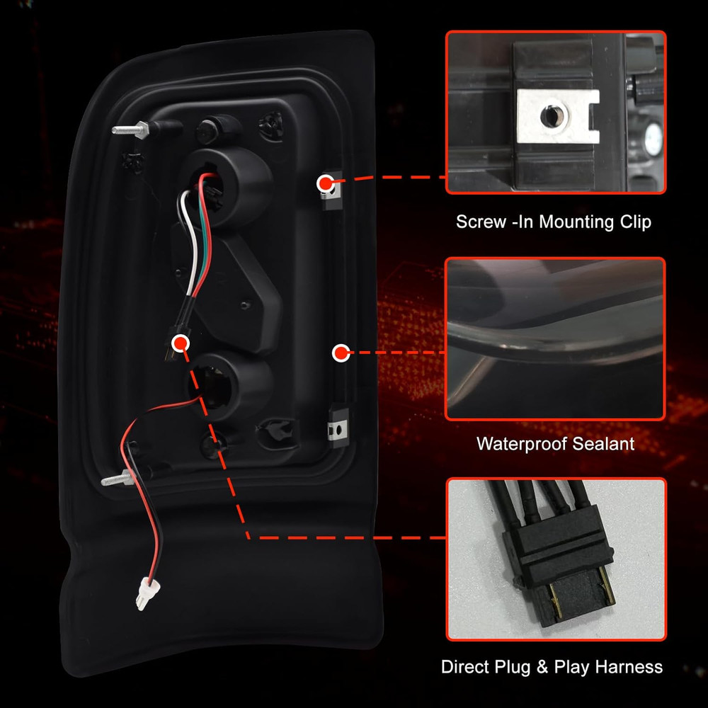 Sequential Full Led Tail Lights for Dodge 1994-2001 Ram 1500, 1994-2002 Ram 2500