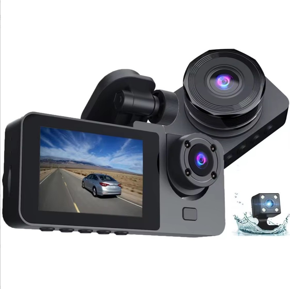 3 Camera Dash Cam Front Rear Inside - WITH WIFI- Video Recorder Night VisioN