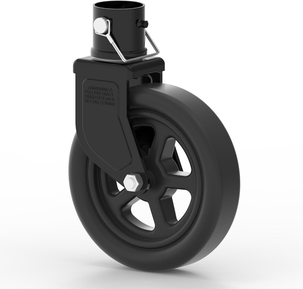 2000lbs 8" Trailer Jack Swivel Caster Replacement with Upgraded Spoked Black