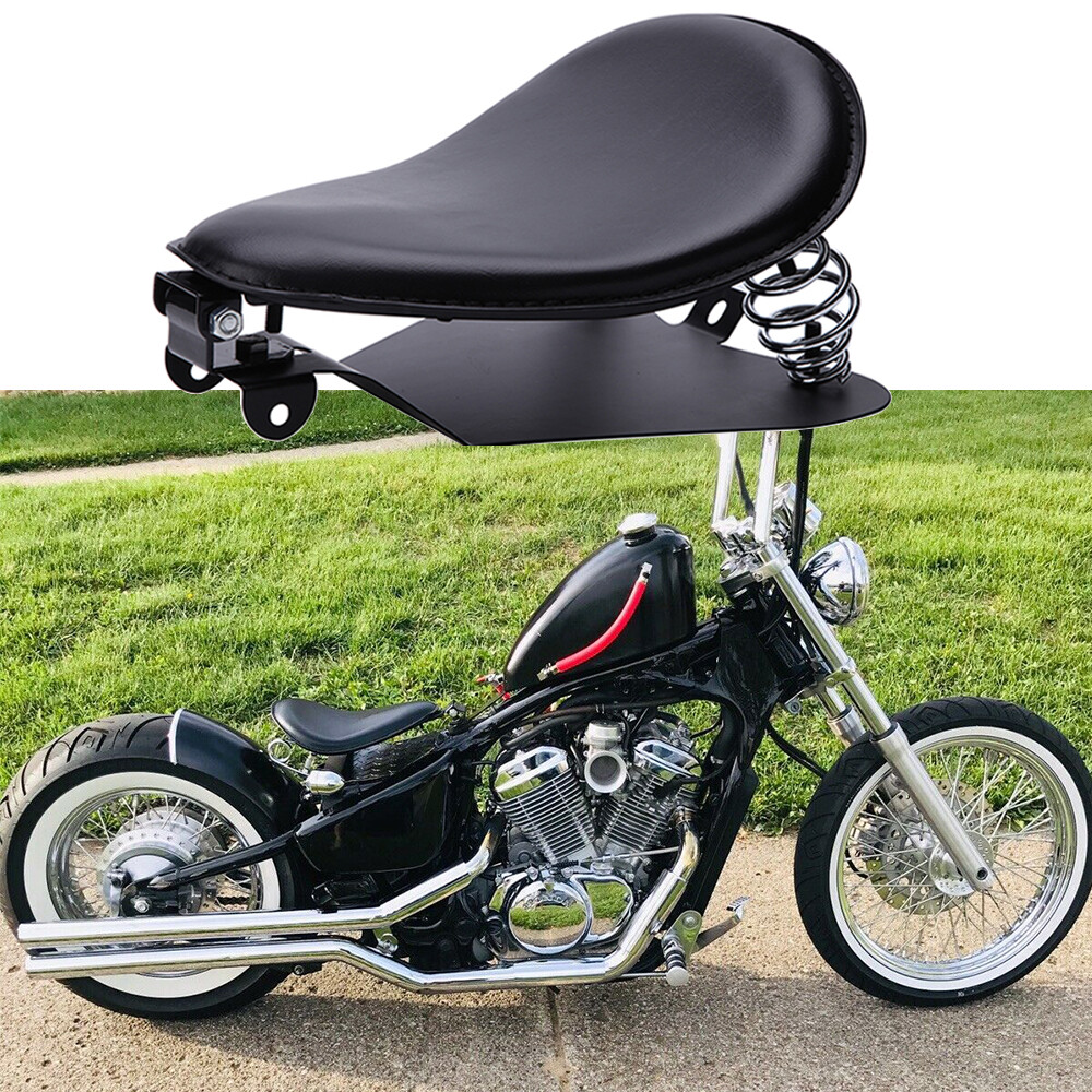 Motorcycle Spring Solo Seat With Base Bracket Saddle For Bobber Chopper Custom
