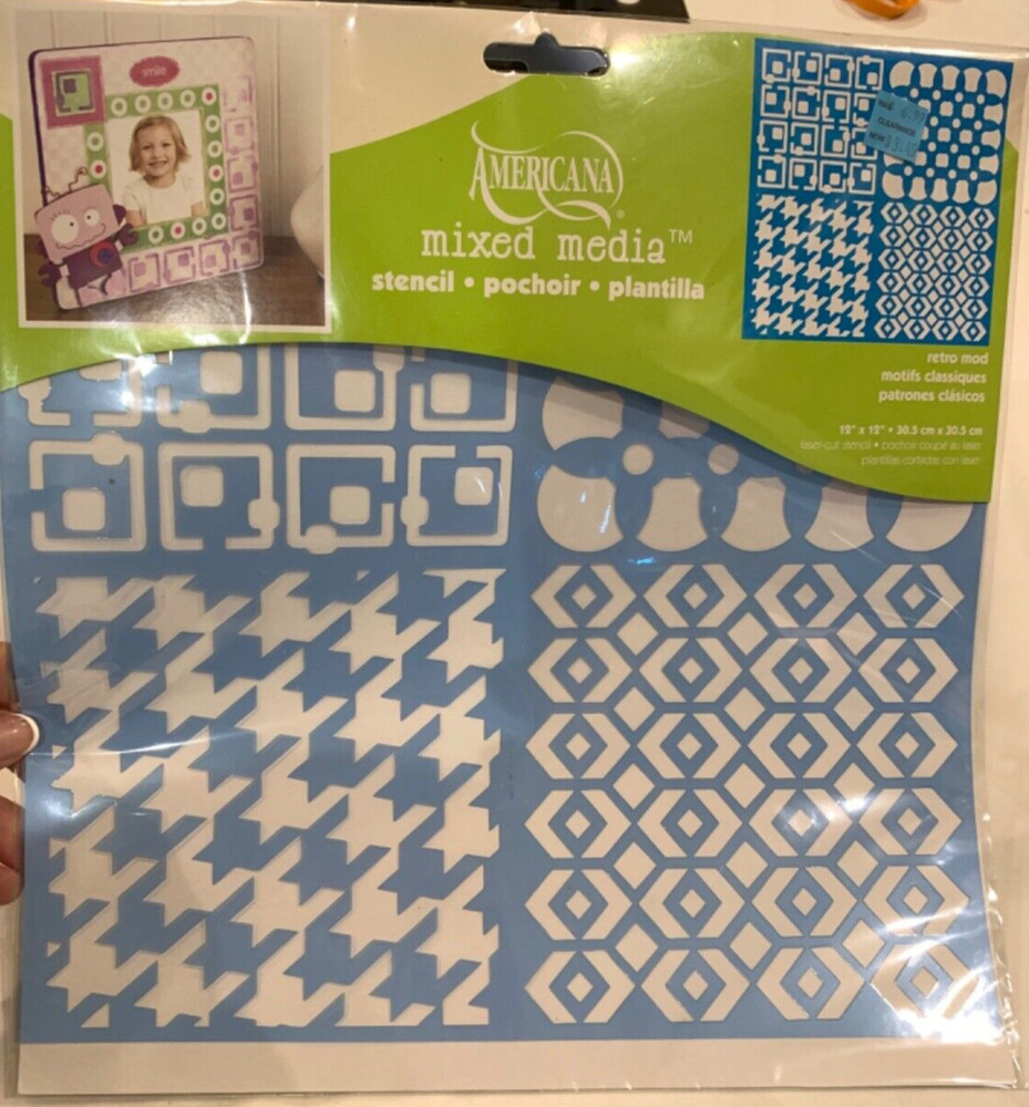 Stencils 2 Pack Geometric Designs Americana Brand