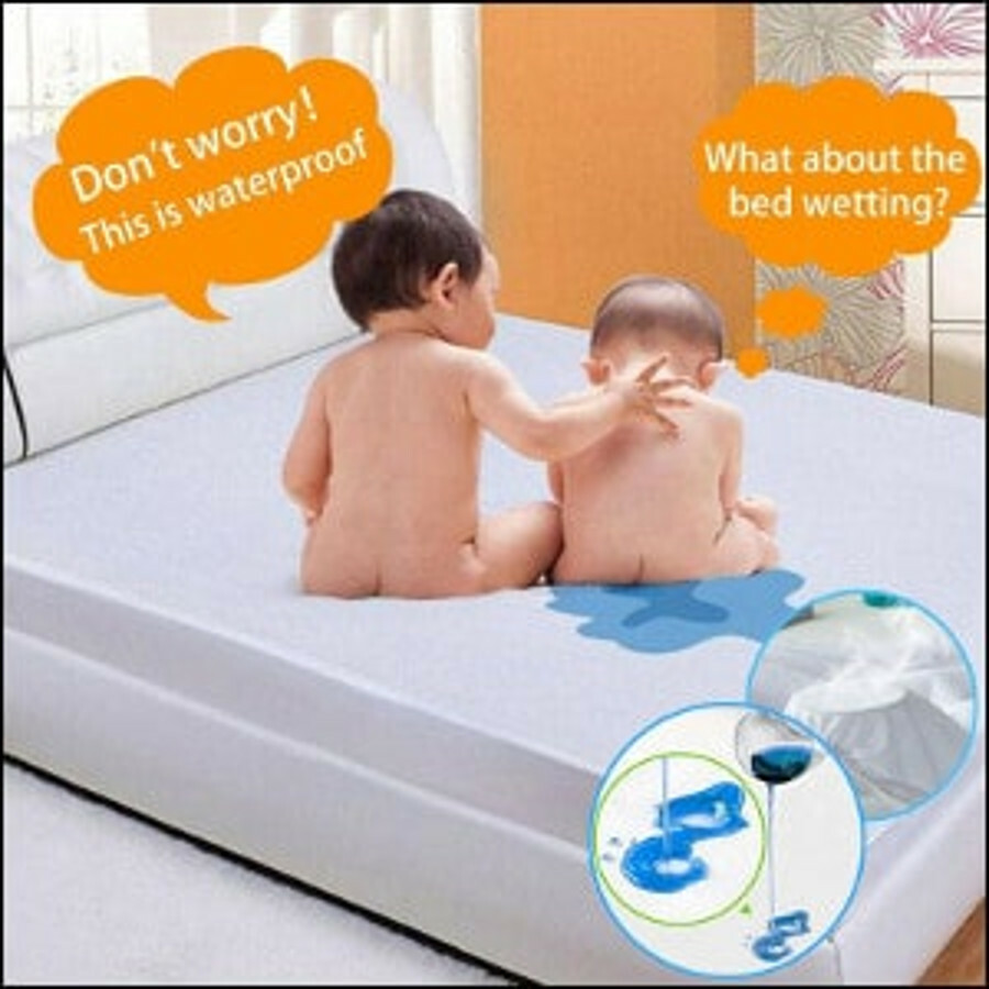 Mattress Protector for Bedwetters, Fitted Sheet Style, 100% Waterproof, Soft